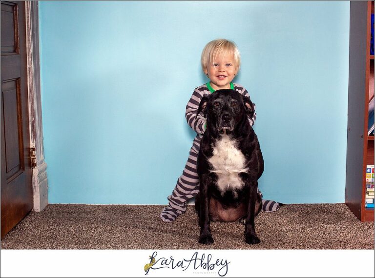 Abbys Saturday Black Lab and Toddler Boy in Irwin PA