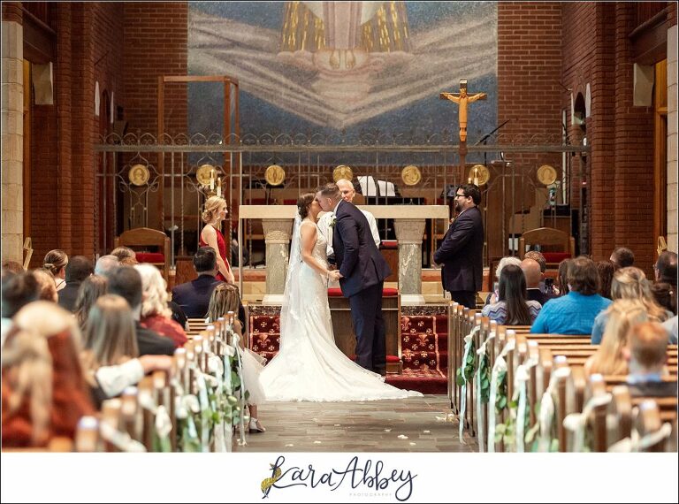 Burgundy & Navy Fall Wedding in Johnstown, PA - Ceremony at Our Mother of Sorrows 