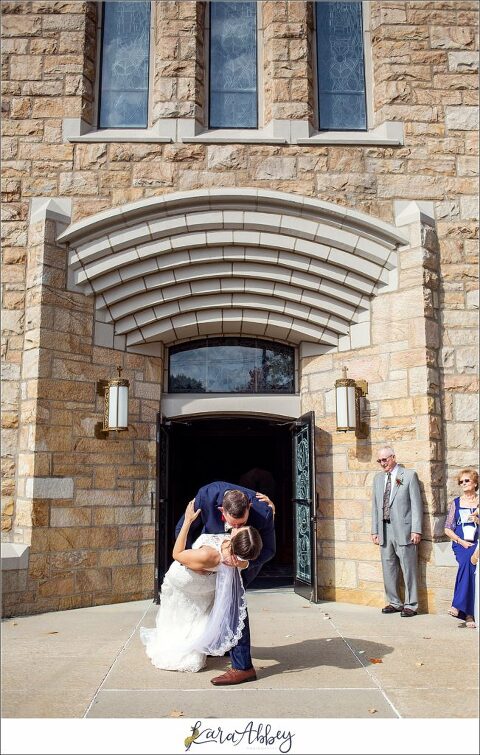 Burgundy & Navy Fall Wedding in Johnstown, PA - Bubble Exit at Our Mother of Sorrows 