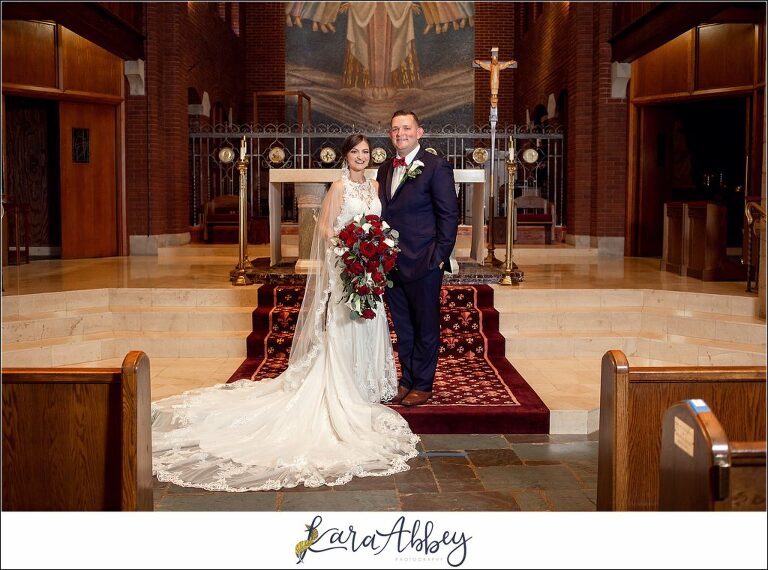 Burgundy & Navy Fall Wedding in Johnstown, PA - Our Mother of Sorrows 