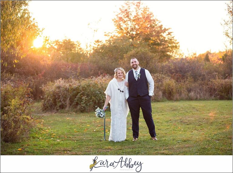 Fall Wedding at Succop Nature Park in Butler, PA Bride & Groom Sunset Portraits