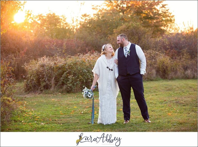 Fall Wedding at Succop Nature Park in Butler, PA Sunset Portraits