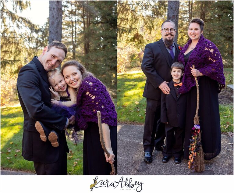 Black and Purple Disney Halloween Themed Fall Wedding at Green Gables in Jennerstown PA - Bridal Party