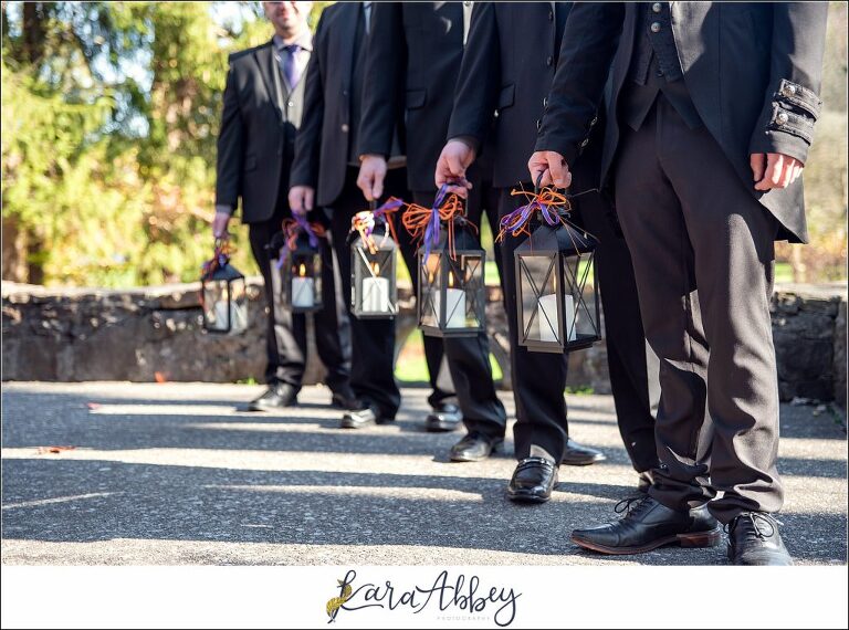 Black and Purple Disney Halloween Themed Fall Wedding at Green Gables in Jennerstown PA - Outdoor Ceremony