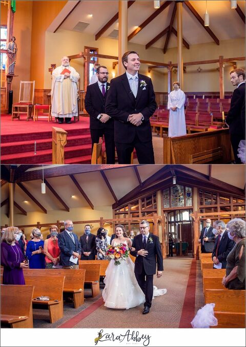 Elegant Purple Fall Wedding Ceremony at St. Bonaventure Parish Church in Glenshaw, PA