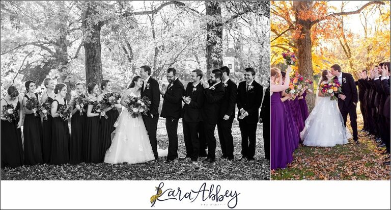 Elegant Purple Fall Wedding Portraits at North Park in Allison Park, PA