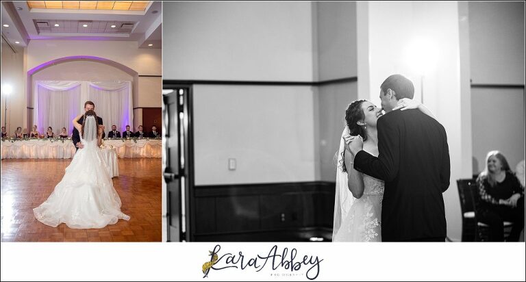 Elegant Purple Fall Wedding Reception at The Holy Trinity Center in Pittsburgh, PA - First Dance