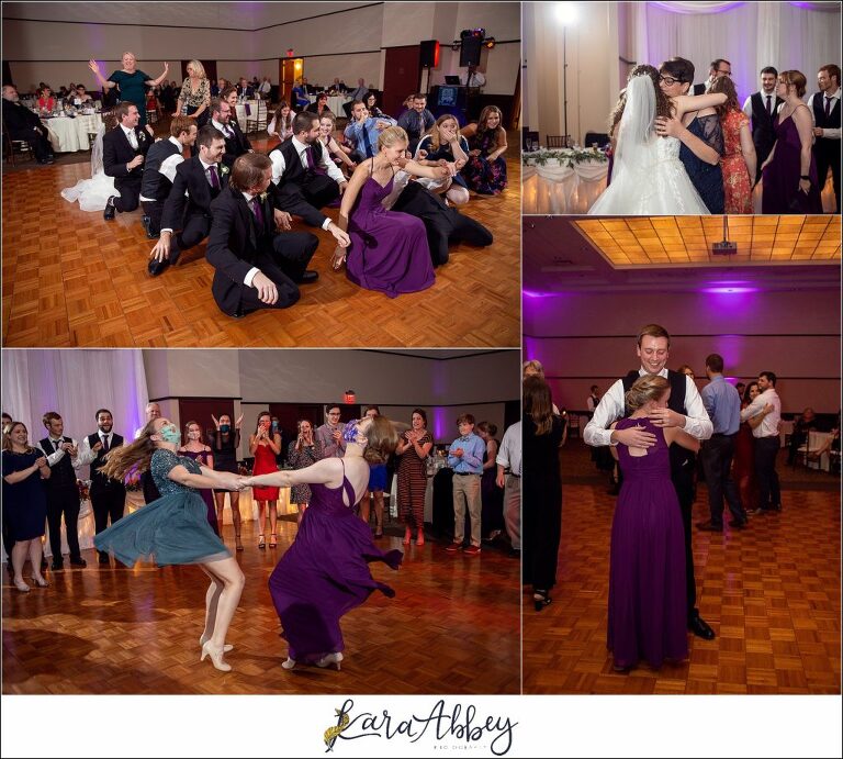 Elegant Purple Fall Wedding Reception at The Holy Trinity Center in Pittsburgh, PA - Open Dancing