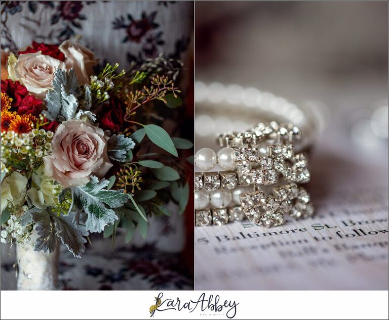 Cranberry Fall Wedding - Bridal Details in Bride's Grandma's House in Brownsville, PA
