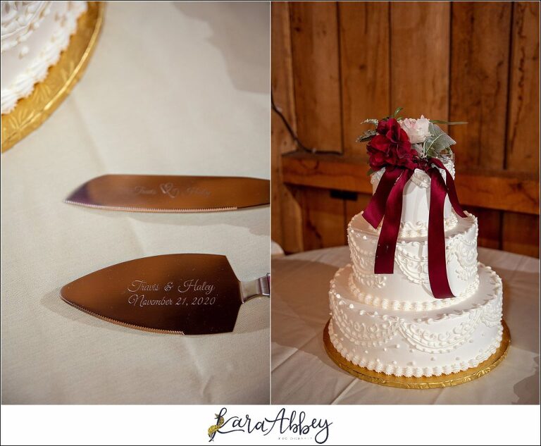 Cranberry Fall Wedding at Bell's Banquets in Mt. Pleasant - Reception Decor & Details