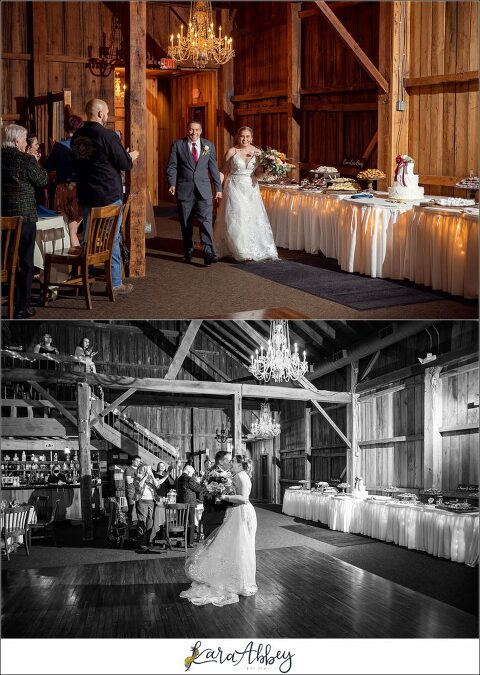 Cranberry Fall Wedding at Bell's Banquets in Mt. Pleasant - Reception Bride & Groom Entry