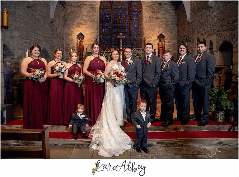 Cranberry Fall Wedding Portraits at Historic Church of St. Peter in Brownsville, PA