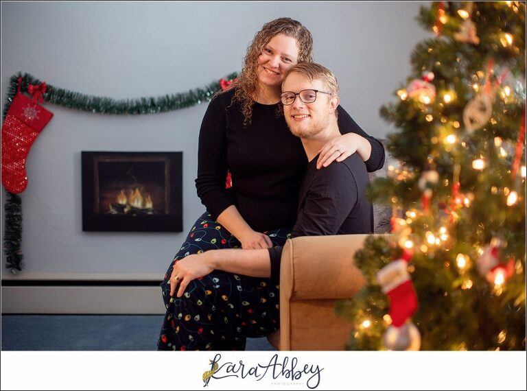 Cozy In-Home Winter Couples Session in Irwin PA