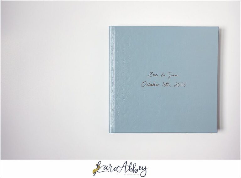 Pearlescent Blue Leather Wedding Album from Succop Nature Park Wedding