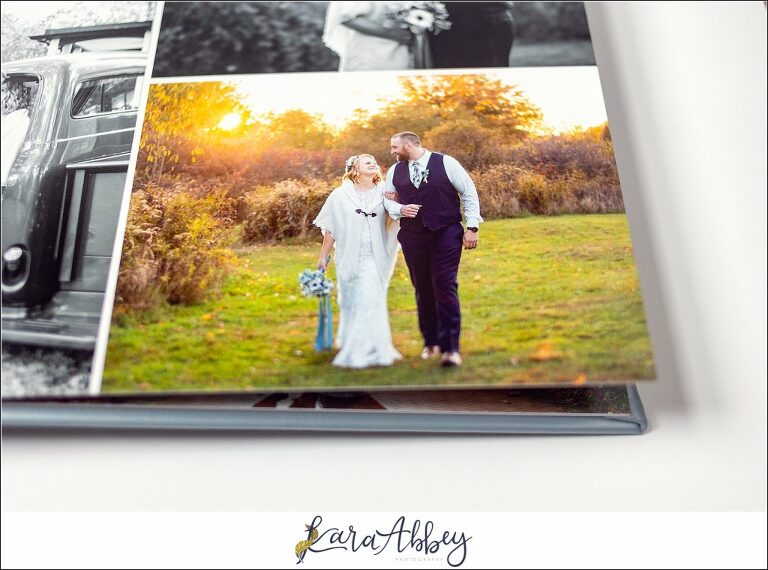 Pearlescent Blue Leather Wedding Album from Succop Nature Park Wedding