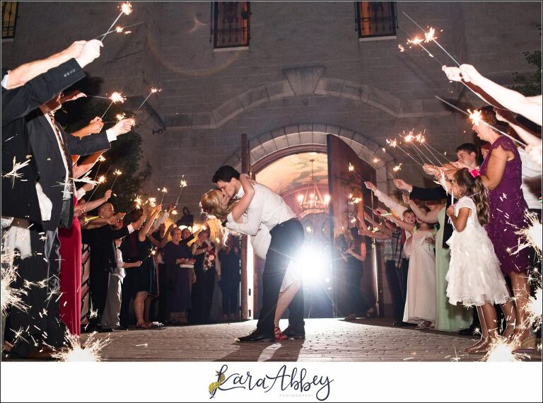 Summer Fairy Tale Wedding at Shakespeare's Restaurant & Pub in Ellwood City PA Sparkler Exit
