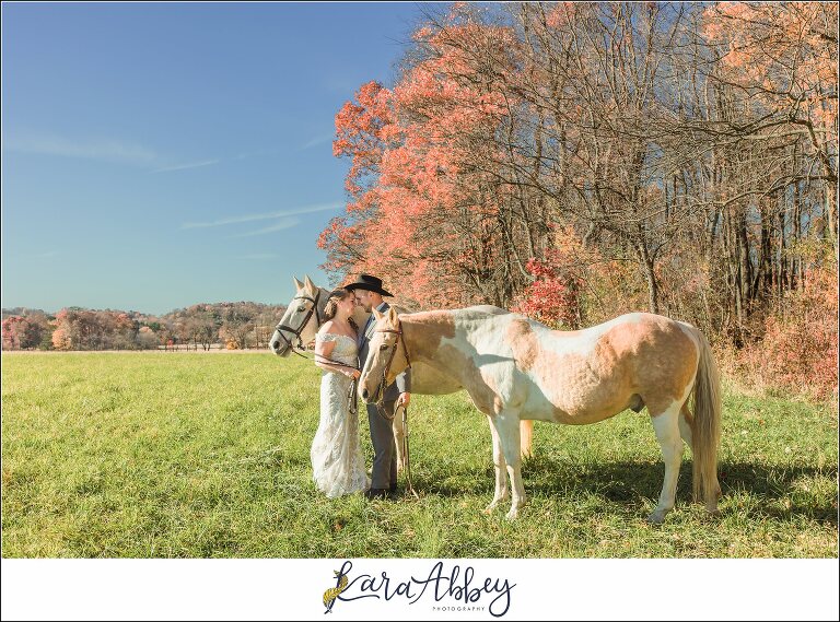 Bride And Her Horses Post-Wedding Portraits in New Alexandia PA