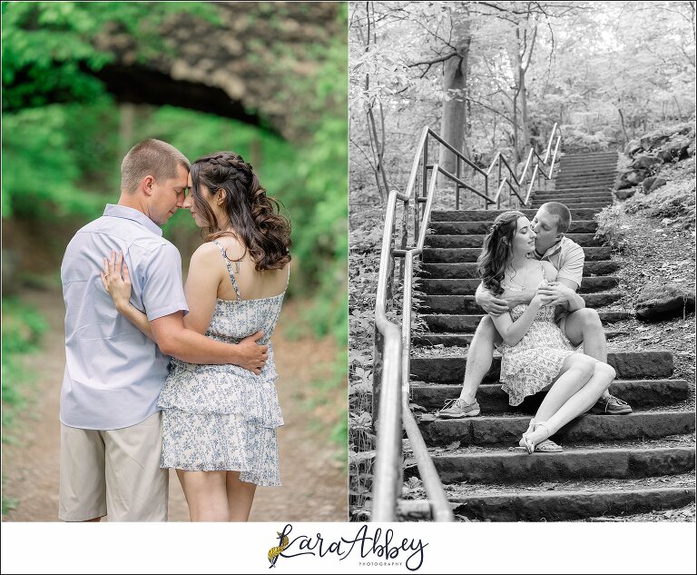 Spring Engagement Session at Tufa Bridge in Schenley Park in Pittsburgh, PA