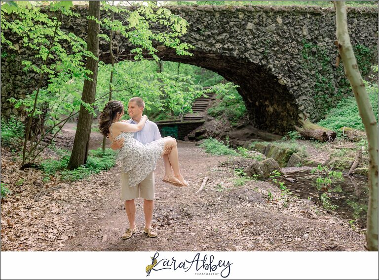 Spring Engagement Session at Tufa Bridge in Schenley Park in Pittsburgh, PA