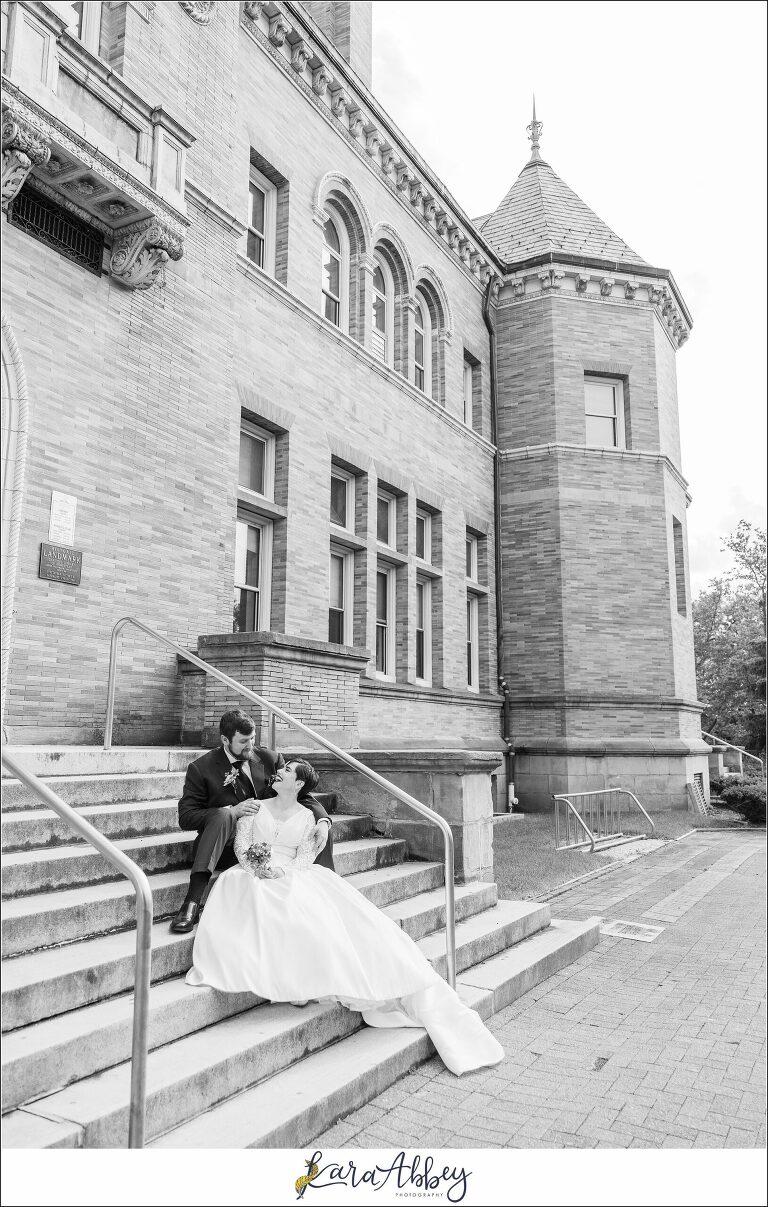 Summer Wedding at This Is Red in Munhall PA Pittsburgh PA - Portraits at Carnegie Library of Homestead