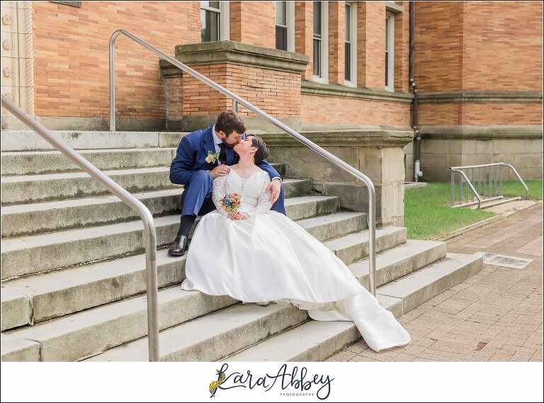 Summer Wedding at This Is Red in Munhall PA Pittsburgh PA - Portraits at Carnegie Library of Homestead