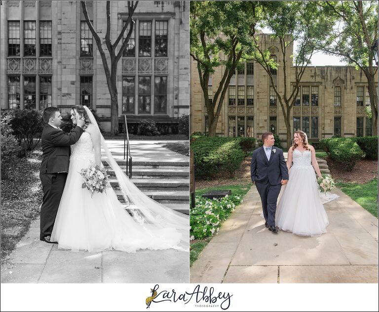 Summer Wedding at St. Paul Cathedral in Pittsburgh, PA Portraits at The Cathedral of Learning