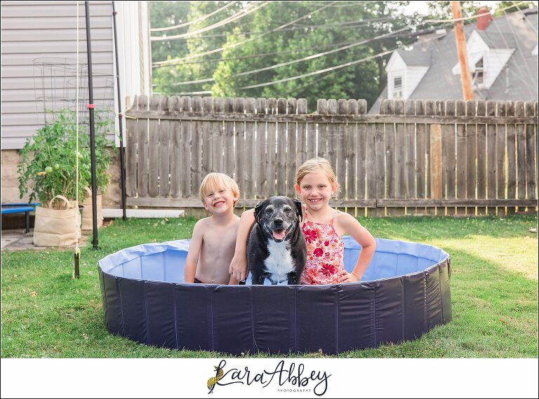 Abbys Saturday Kids and Black Lab in Dog Pool in Irwin PA