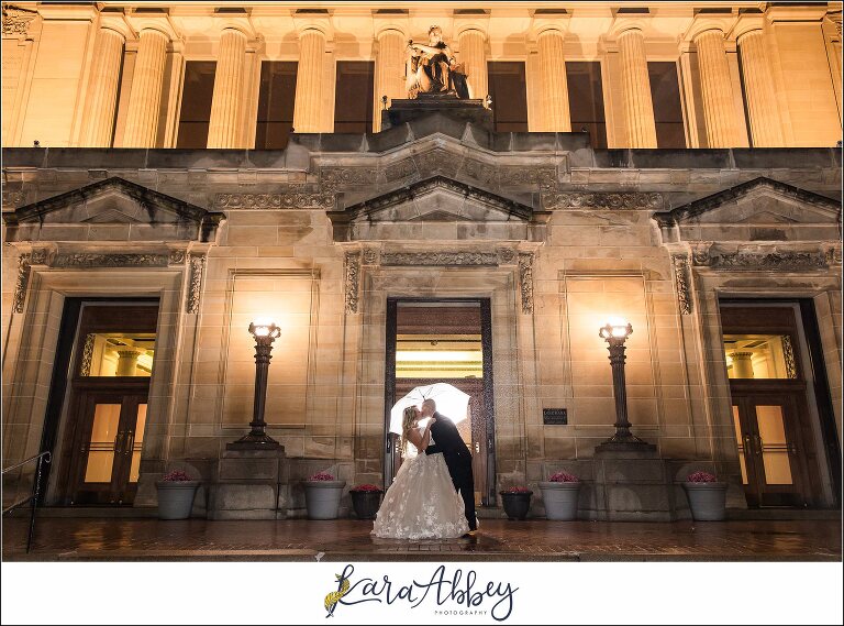 Jewel Tone Fall Wedding at Soldiers and Sailors Memorial Hall in Pittsburgh, PA - Epic Night Photo